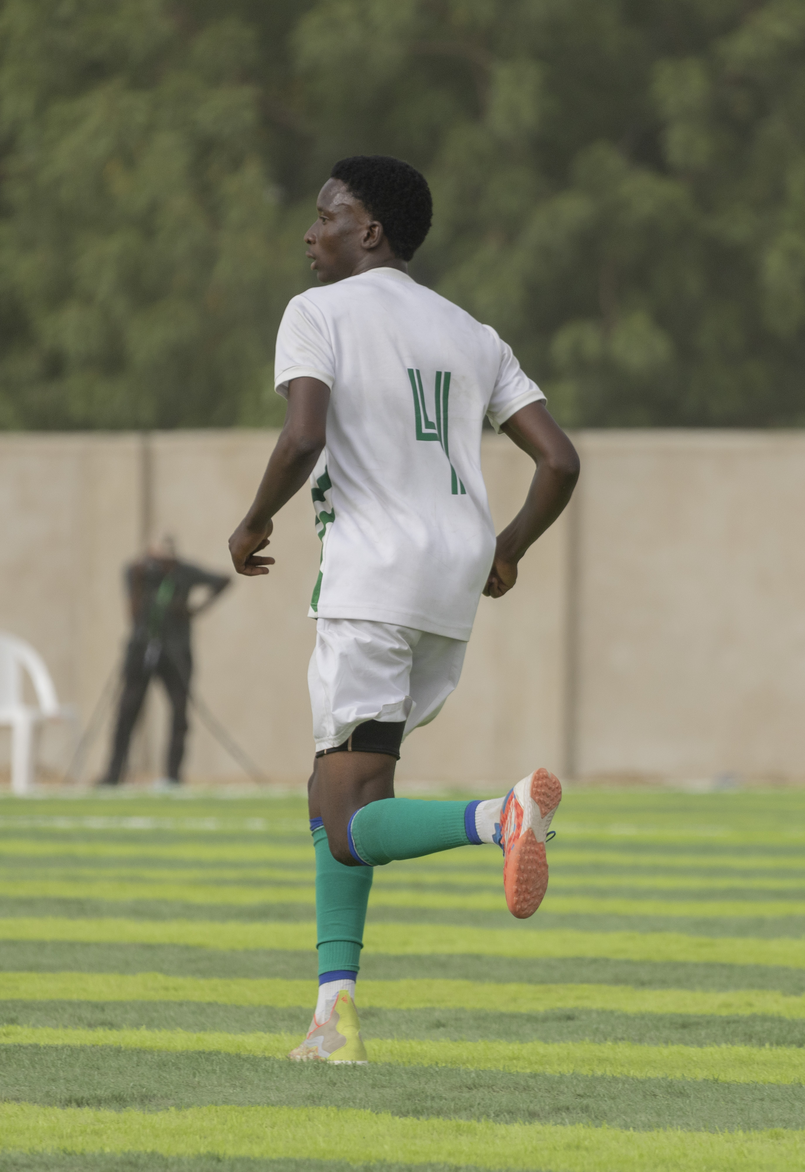 Young footballer training